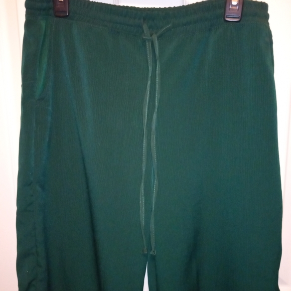 French Laundry Loose Fit Pull On Drawstring Linen Pants Hunter Green Relaxed - Picture 3 of 4